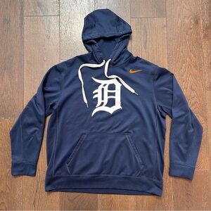 Nike Detroit Tigers Mens Hoodie Fleece Blue Sz Large Sweatshirt MLB